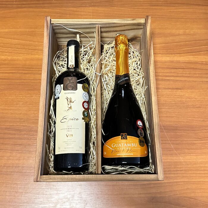 Caixa Madeira 2 Garrafas Guatambu